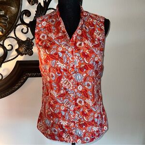 Brooks Brothers Women’s Sleeve Button Down Standup Collar Floral Blouse 8